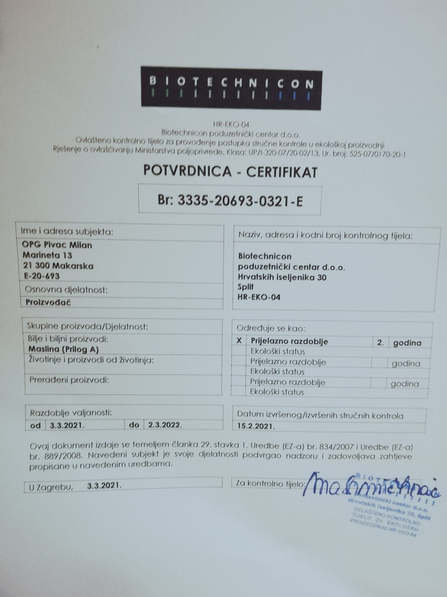 OPG Milan Pivac